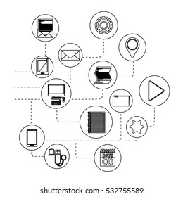 Isolated multimedia icon set design