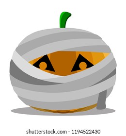 Isolated mummy halloween pumpkin. Vector illustration design