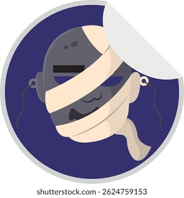 Isolated mummy icon halloween logo cartoon illustration