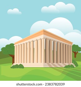 Isolated museum Modern architecture Vector