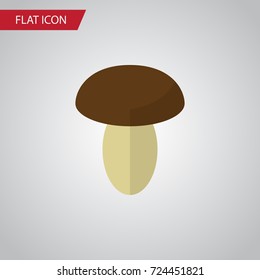 Isolated Mushroom Flat Icon. Champignon Vector Element Can Be Used For Mushroom, Fungi, Champignon Design Concept.