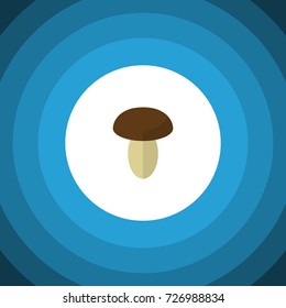Isolated Mushroom Flat Icon. Champignon Vector Element Can Be Used For Mushroom, Fungi, Champignon Design Concept.