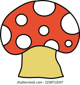 isolated mushroom fly agaric on a white background