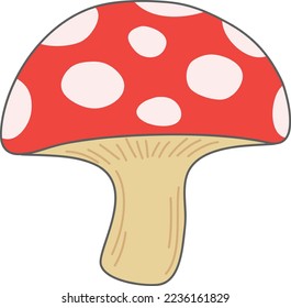 isolated mushroom hand drawing vector illustration 