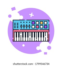 Isolated music keyboard icon. Musicla instrument - Vector