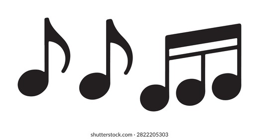 Isolated music notation elements, eighth notes and sixteenth notes on transparent checkered backdrop.