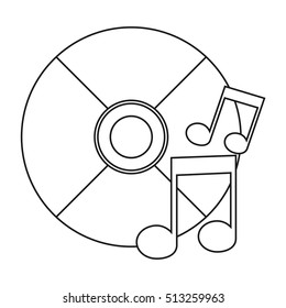 Isolated music note and cd design