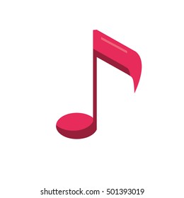 Isolated music note design