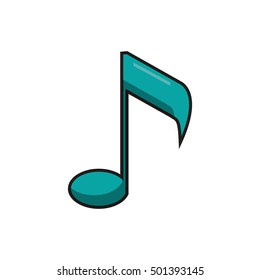 Isolated music note design