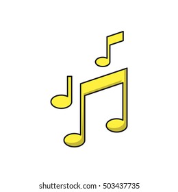 Isolated music note design