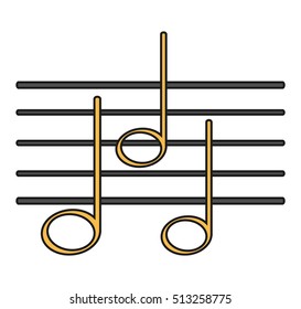 Isolated music note design