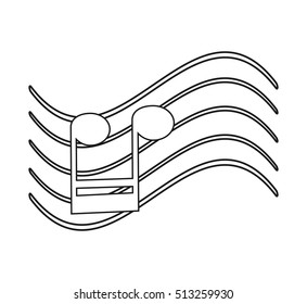 Isolated music note design