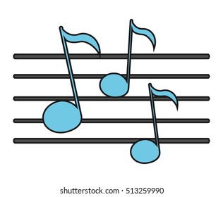 Isolated music note design