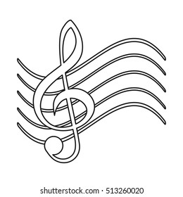 Isolated music note design