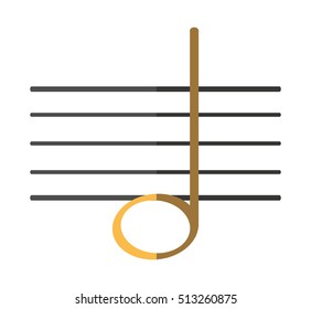 Isolated music note design