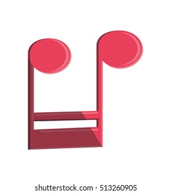 Isolated music note design