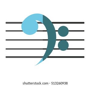 Isolated music note design