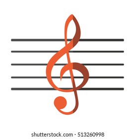 Isolated music note design