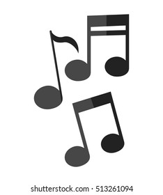 Isolated music note design