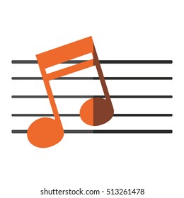 Isolated music note design