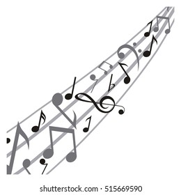 Isolated music note design