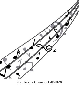 Isolated music note design