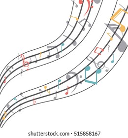 Isolated music note design