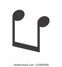 Isolated music note design