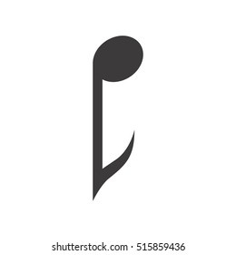 Isolated music note design