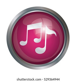 Isolated music note design