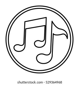 Isolated music note design