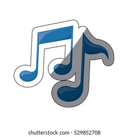 Isolated music note design