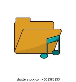 Isolated music note and file design