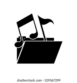 Isolated music note and file design