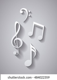 Isolated music note icon. Sound melody pentagram and musical theme. Vector illustration