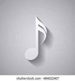 Isolated music note icon. Sound melody pentagram and musical theme. Vector illustration