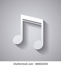 Isolated music note icon. Sound melody pentagram and musical theme. Vector illustration