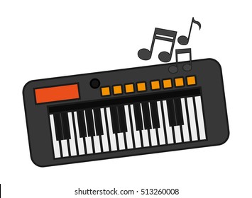 Isolated music note and piano design