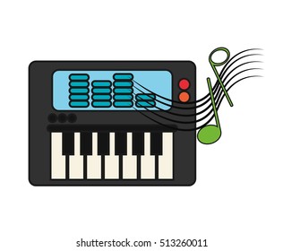 Isolated music note and piano design