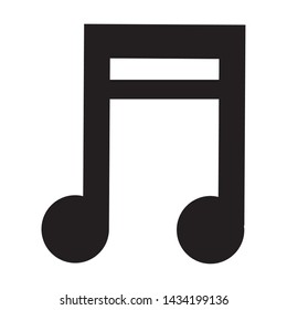 Isolated music note silhouette design