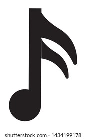 Isolated music note silhouette design