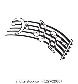 Isolated music pentagram image. Vector illustration design