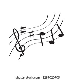 Isolated music pentagram image. Vector illustration design