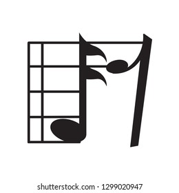 Isolated music pentagram image. Vector illustration design