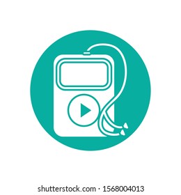 Isolated music player icon block line vector illustration design