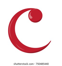 Isolated musical note, Common time, Vector illustration