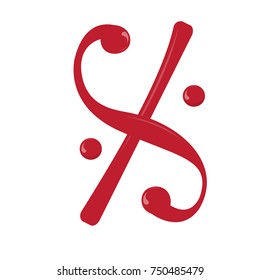 Isolated musical note, Dal segno, Vector illustration