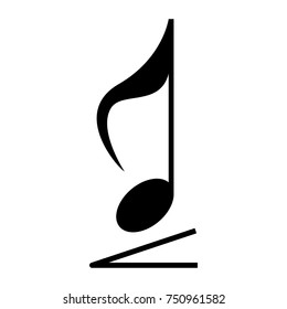 Isolated musical note, Eighth note with accent, Vector illustration
