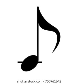 Isolated musical note, Eighth note, Vector illustration