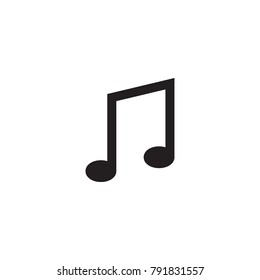 Isolated Musical Note Icon Symbol On Clean Background. Vector Melody Element In Trendy Style.